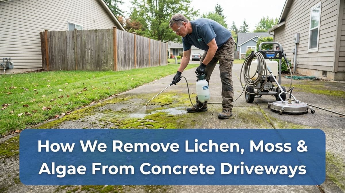 How We Remove Lichen, Moss & Algae From Concrete Driveways image
